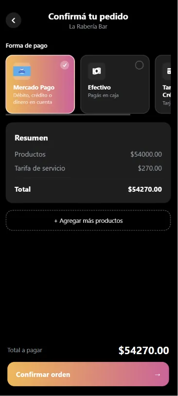 Confirmá tu pedido